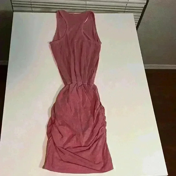 Anthropologie Sundry Womens Ruched Sides Pink Dress Racerback Size 1/S 4-6 - Picture 8 of 13